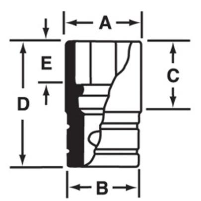 IM460 - Nasadka udarowa 1/2" 6-kątna, krótka, calowa, 1'7/16"