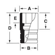 IMDF120A - Nasadka udarowa 3/8" 12-kątna, krótka, calowa, 3/8"