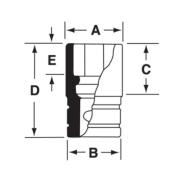IMDF220 - Nasadka udarowa 3/8" 12-kątna, krótka, calowa, 11/16"