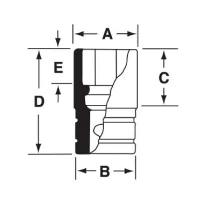 IMDF220 - Nasadka udarowa 3/8" 12-kątna, krótka, calowa, 11/16"
