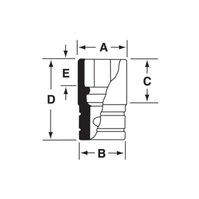IMDFM7 - Nasadka udarowa 3/8" 12-kątna, krótka, metryczna, 7 mm