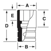 IMDFM8A - Nasadka udarowa 3/8" 12-kątna, krótka, metryczna, 8 mm