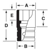 IMDFM9 - Nasadka udarowa 3/8" 12-kątna, krótka, metryczna, 9 mm