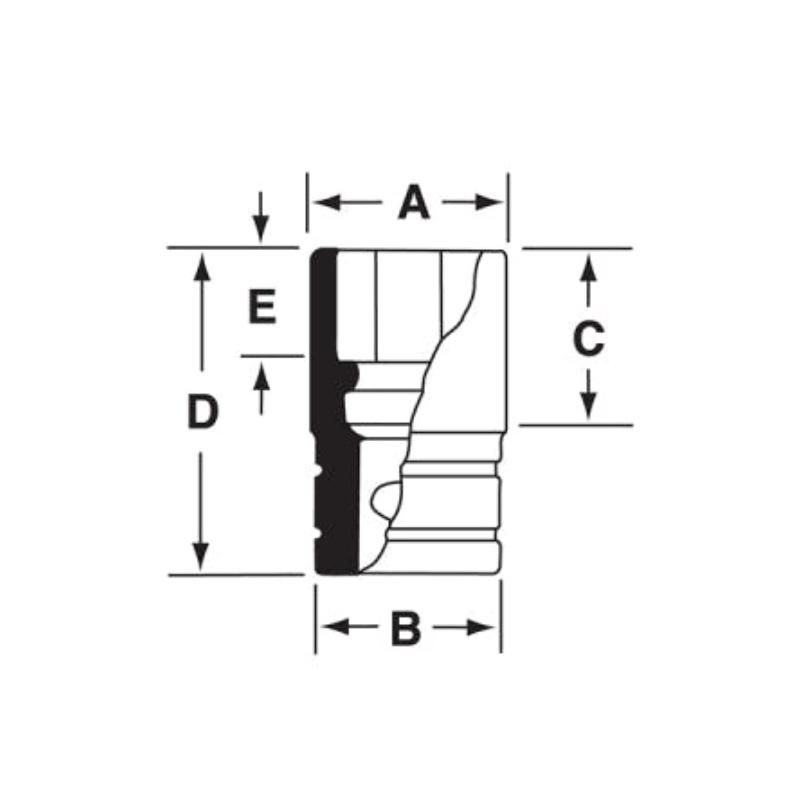 IMDFM10A - Nasadka udarowa 3/8" 12-kątna, krótka, metryczna, 10 mm