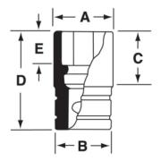 IMDFM12 - Nasadka udarowa 3/8" 12-kątna, krótka, metryczna, 12 mm