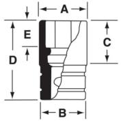 IMDFM15 - Nasadka udarowa 3/8" 12-kątna, krótka, metryczna, 15 mm
