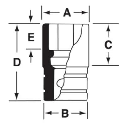 IMDFM16 - Nasadka udarowa 3/8" 12-kątna, krótka, metryczna, 16 mm