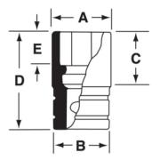 IMDFM19 - Nasadka udarowa 3/8" 12-kątna, krótka, metryczna, 19 mm