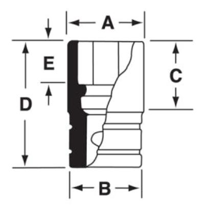 IMDFM19 - Nasadka udarowa 3/8" 12-kątna, krótka, metryczna, 19 mm