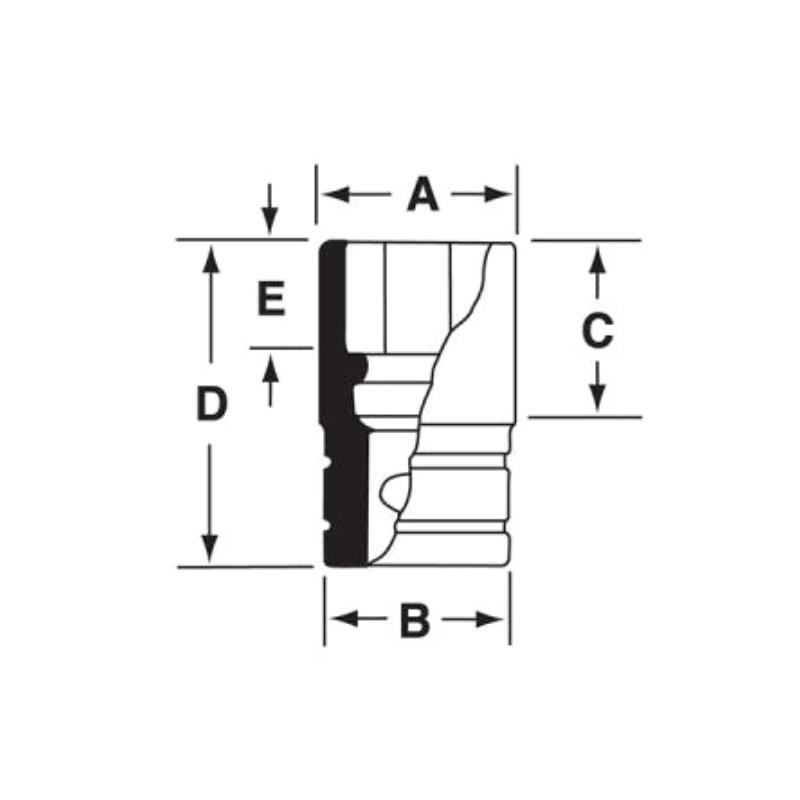 IMDFM20 - Nasadka udarowa 3/8" 12-kątna, krótka, metryczna, 20 mm