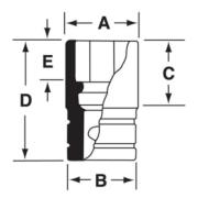 IMDFM22 - Nasadka udarowa 3/8" 12-kątna, krótka, metryczna, 22 mm