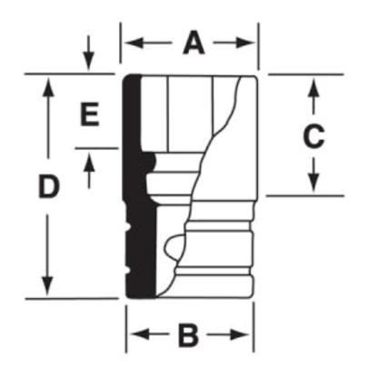 IMDFM22 - Nasadka udarowa 3/8" 12-kątna, krótka, metryczna, 22 mm