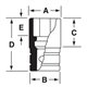 IMDFM22 - Nasadka udarowa 3/8" 12-kątna, krótka, metryczna, 22 mm