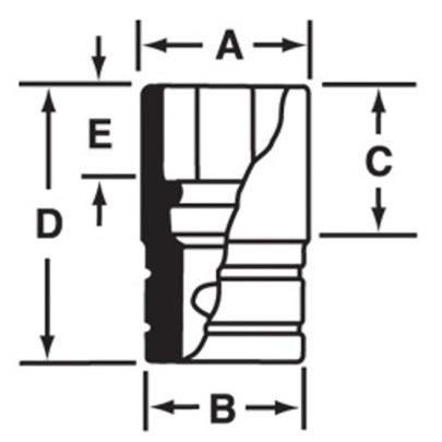 IMDM140A - Nasadka udarowa 1/2" 12-kątna, krótka, metryczna, 14 mm