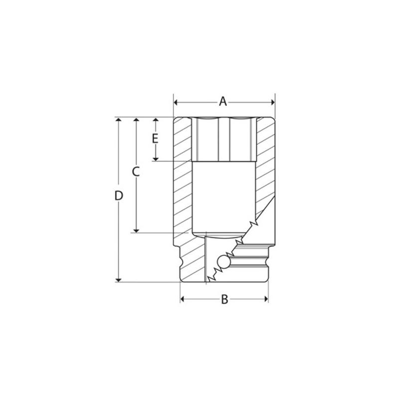 IMDM170A - Nasadka udarowa 1/2" 12-kątna, krótka, metryczna, 17 mm