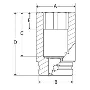 IMDM190 - Nasadka udarowa 1/2" 12-kątna, krótka, metryczna, 19 mm