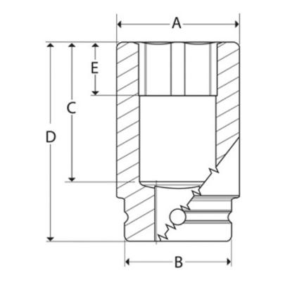 IMDM240 - Nasadka udarowa 1/2" 12-kątna, krótka, metryczna, 24 mm