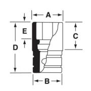 IMF220 - Nasadka udarowa 3/8" 6-kątna, krótka, calowa, 11/16"