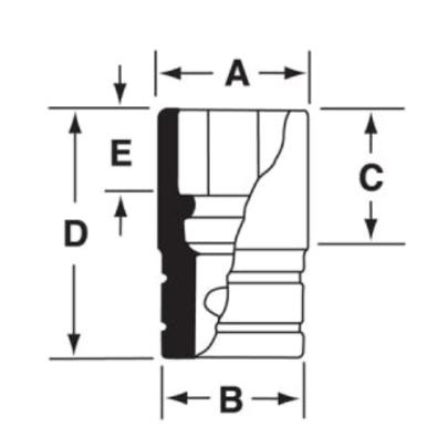 IMF220 - Nasadka udarowa 3/8" 6-kątna, krótka, calowa, 11/16"