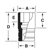IMF260 - Nasadka udarowa 3/8" 6-kątna, krótka, calowa, 13/16"