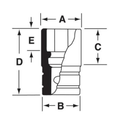 IMF260 - Nasadka udarowa 3/8" 6-kątna, krótka, calowa, 13/16"