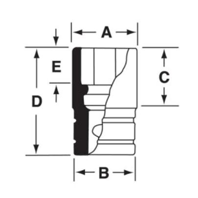 IMFM6 - Nasadka udarowa 3/8" 6-kątna, krótka, metryczna, 6 mm