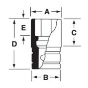 IMFM19 - Nasadka udarowa 3/8" 6-kątna, krótka, metryczna, 19 mm