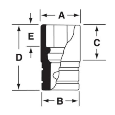 IMFM19 - Nasadka udarowa 3/8" 6-kątna, krótka, metryczna, 19 mm