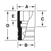 IMFM21 - Nasadka udarowa 3/8" 6-kątna, krótka, metryczna, 21 mm