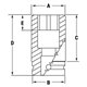 IMFMS6 - Nasadka udarowa 3/8" 6-kątna, Semi-Deep, metryczna, 6 mm
