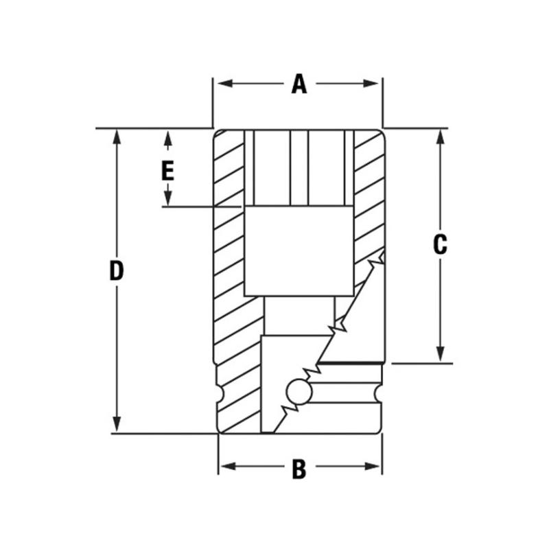 IMFMS7 - Nasadka udarowa 3/8" 6-kątna, Semi-Deep, metryczna, 7 mm