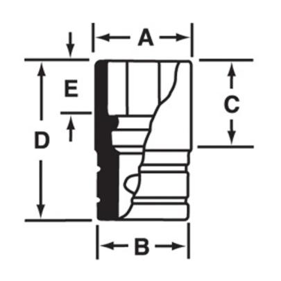 IMFMS9A - Nasadka udarowa 3/8" 6-kątna, Semi-Deep, metryczna, 9 mm