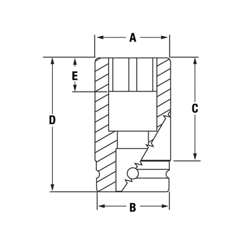 IMFMS10A - Nasadka udarowa 3/8" 6-kątna, Semi-Deep, metryczna, 10 mm