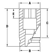 IMFMS10A - Nasadka udarowa 3/8" 6-kątna, Semi-Deep, metryczna, 10 mm