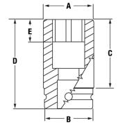IMFMS15 - Nasadka udarowa 3/8" 6-kątna, Semi-Deep, metryczna, 15 mm
