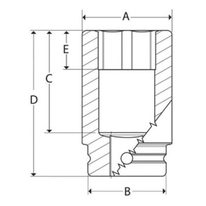 IMFMS18 - Nasadka udarowa 3/8" 6-kątna, Semi-Deep, metryczna, 18 mm