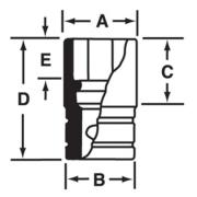 IMFMS21 - Nasadka udarowa 3/8" 6-kątna, Semi-Deep, metryczna, 21 mm