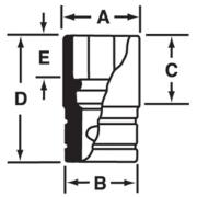 IMFS10A - Nasadka udarowa 3/8" 6-kątna, Semi-Deep, calowa, 5/16"