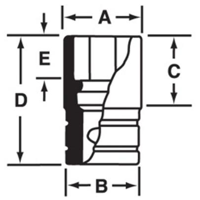 IMFS10A - Nasadka udarowa 3/8" 6-kątna, Semi-Deep, calowa, 5/16"