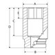 IMFS18 - Nasadka udarowa 3/8" 6-kątna, Semi-Deep, calowa, 9/16"