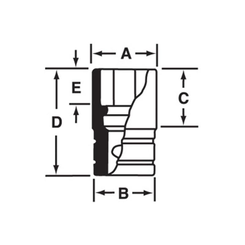 IMFS26 - Nasadka udarowa 3/8" 6-kątna, Semi-Deep, calowa, 13/16"