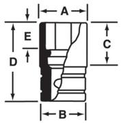 IMFS30 - Nasadka udarowa 3/8" 6-kątna, Semi-Deep, calowa, 15/16"
