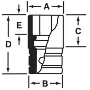 IMFS300 - Nasadka udarowa 1/2" 6-kątna cienkościenna, krótka, calowa, 15/16"