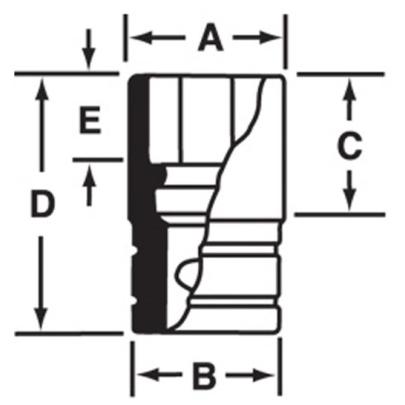 IMFS340 - Nasadka udarowa 1/2" 6-kątna cienkościenna, krótka, calowa, 1'1/16"