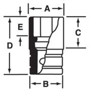 IMFS460 - Nasadka udarowa 1/2" 6-kątna cienkościenna, krótka, calowa, 1'7/16"