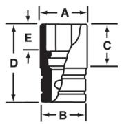 IMFS480 - Nasadka udarowa 1/2" 6-kątna cienkościenna, krótka, calowa, 1'1/2"