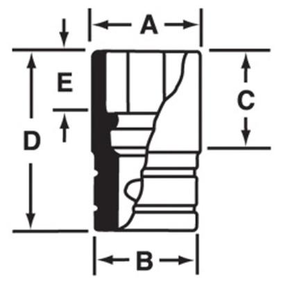 IMM120A - Nasadka udarowa 1/2" 6-kątna, krótka, metryczna, 12 mm