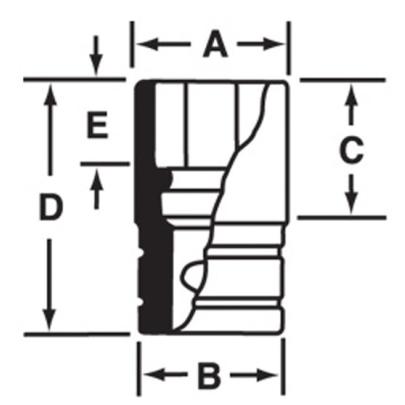 IMM170A - Nasadka udarowa 1/2" 6-kątna, krótka, metryczna, 17 mm