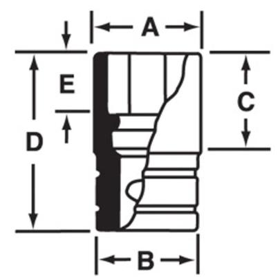 IMM190 - Nasadka udarowa 1/2" 6-kątna, krótka, metryczna, 19 mm