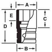 IMM230 - Nasadka udarowa 1/2" 6-kątna, krótka, metryczna, 23 mm